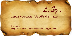 Laczkovics Szofrónia névjegykártya